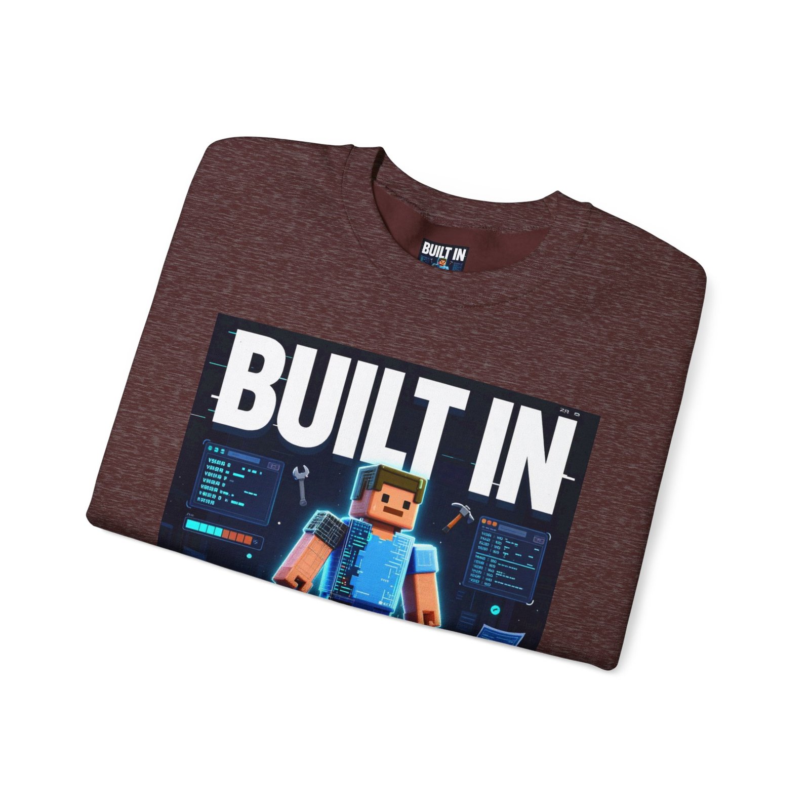 Built In Beta Crewneck Sweatshirt — Gamer Pixel Character Graphic - Image 15