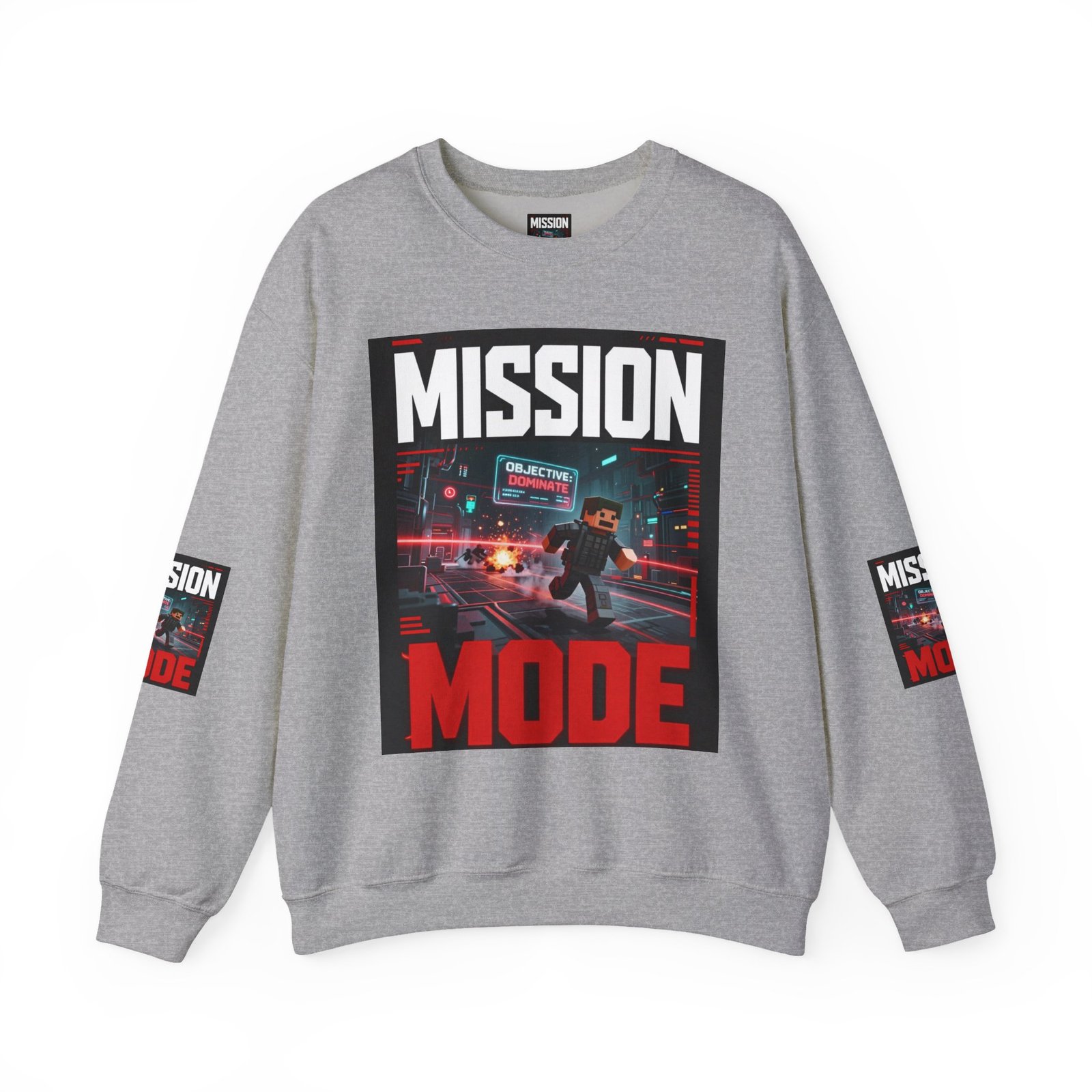 Mission Mode Crewneck Sweatshirt — Gaming Graphic Streetwear - Image 21