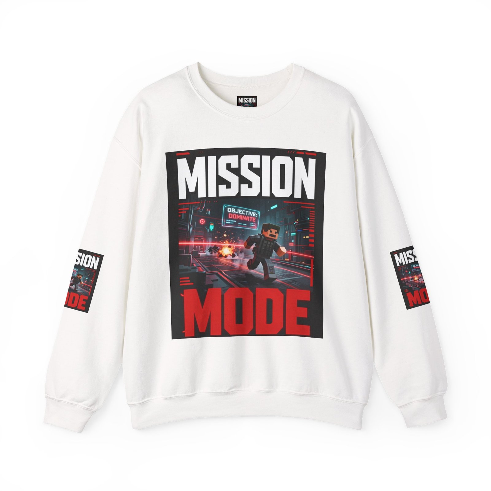 Mission Mode Crewneck Sweatshirt — Gaming Graphic Streetwear