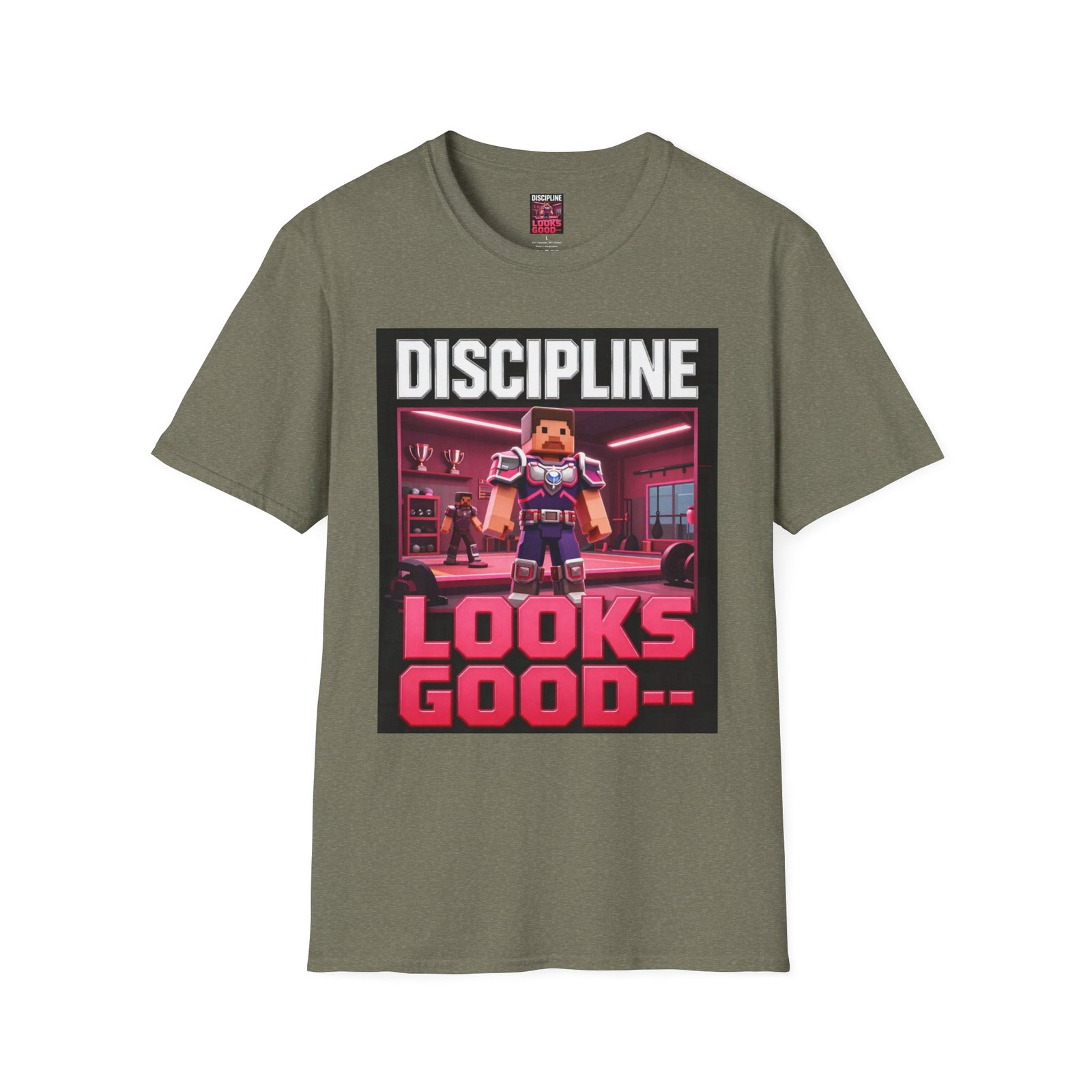 T‑Shirt — 'DISCIPLINE Looks Good' Gamer Pixel Armor Tee - Image 19