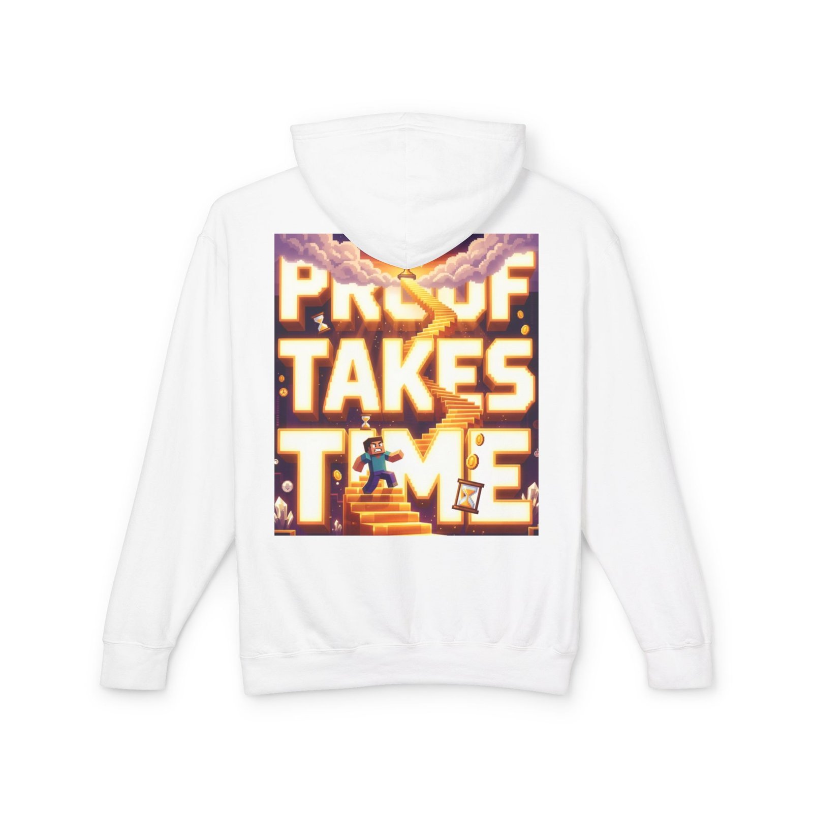Hoodie — 'Proof Takes Time' Motivational Graphic Hooded Sweatshirt - Image 6