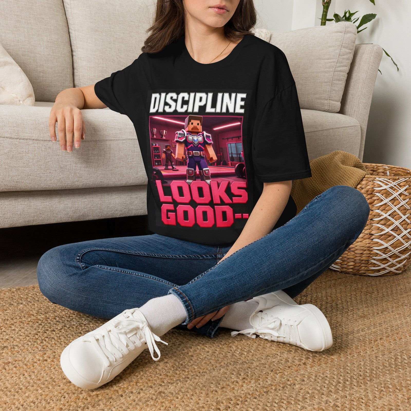 T‑Shirt — 'DISCIPLINE Looks Good' Gamer Pixel Armor Tee - Image 6