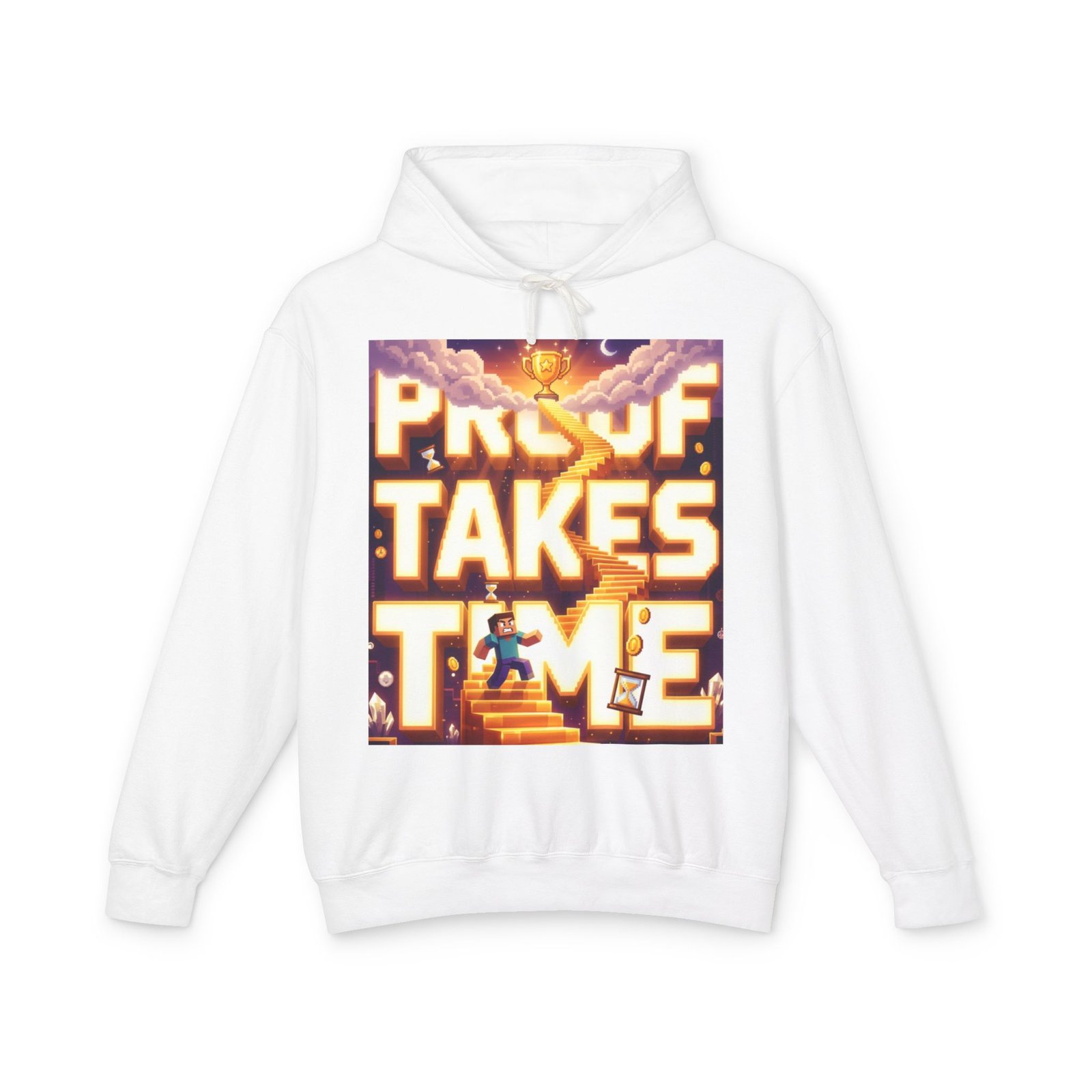 Hoodie — 'Proof Takes Time' Motivational Graphic Hooded Sweatshirt - Image 5