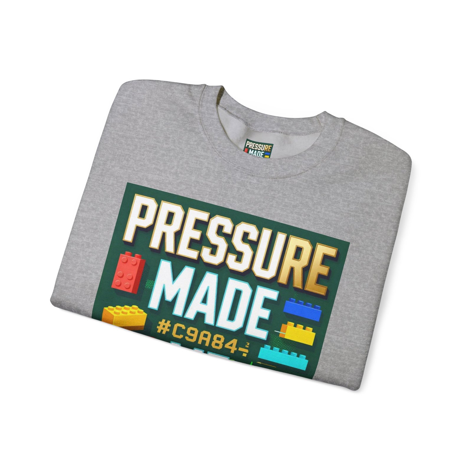 Graphic Sweatshirt — "Pressure Made Me Polished" Building Block Crewneck - Image 23