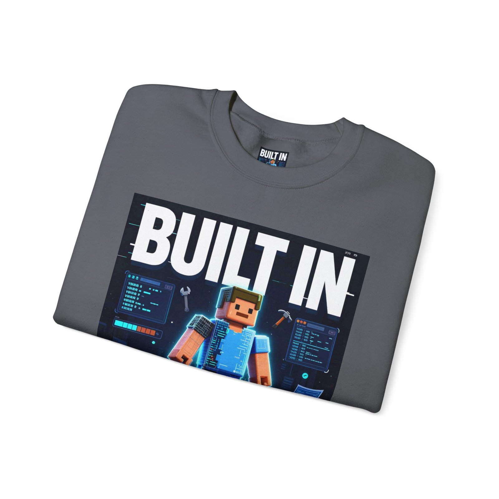 Built In Beta Crewneck Sweatshirt — Gamer Pixel Character Graphic - Image 39