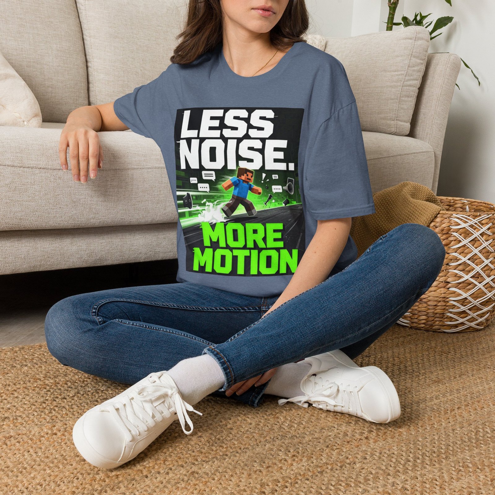 Less Noise More Motion T-Shirt — Gamer Minimalist Graphic Tee - Image 30