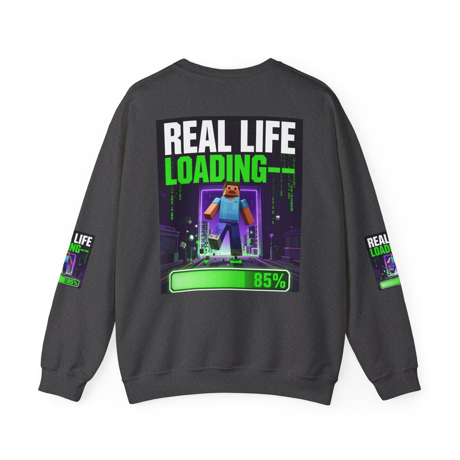 Crewneck Sweatshirt — "Real Life Loading 85%" Gamer Graphic Pullover - Image 34