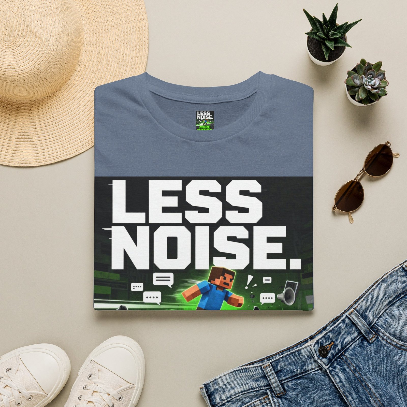 Less Noise More Motion T-Shirt — Gamer Minimalist Graphic Tee - Image 29