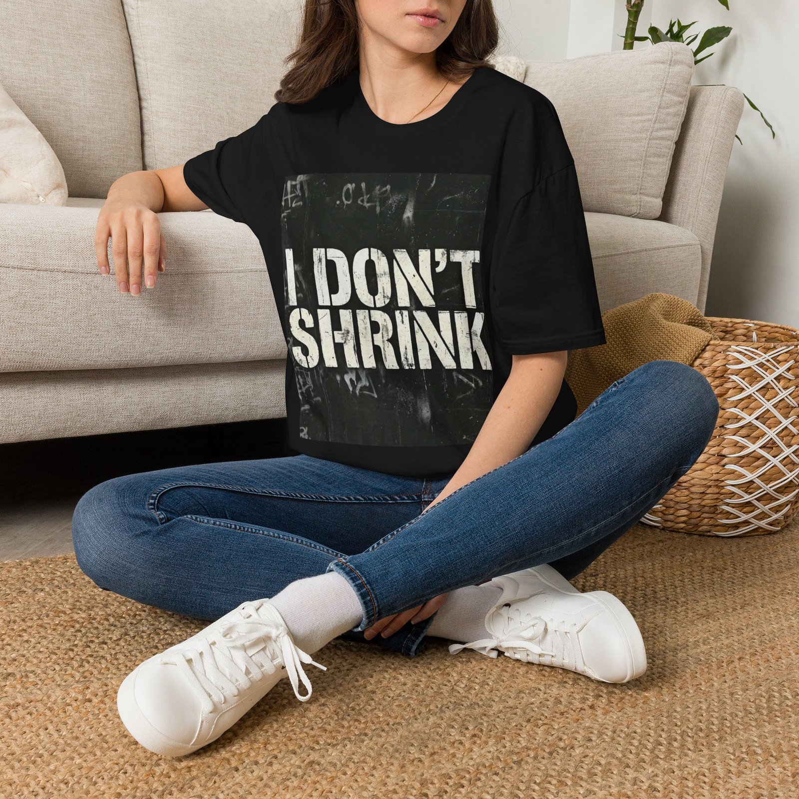 I Don't Shrink T-Shirt — Vintage Stencil Graphic Tee - Image 6