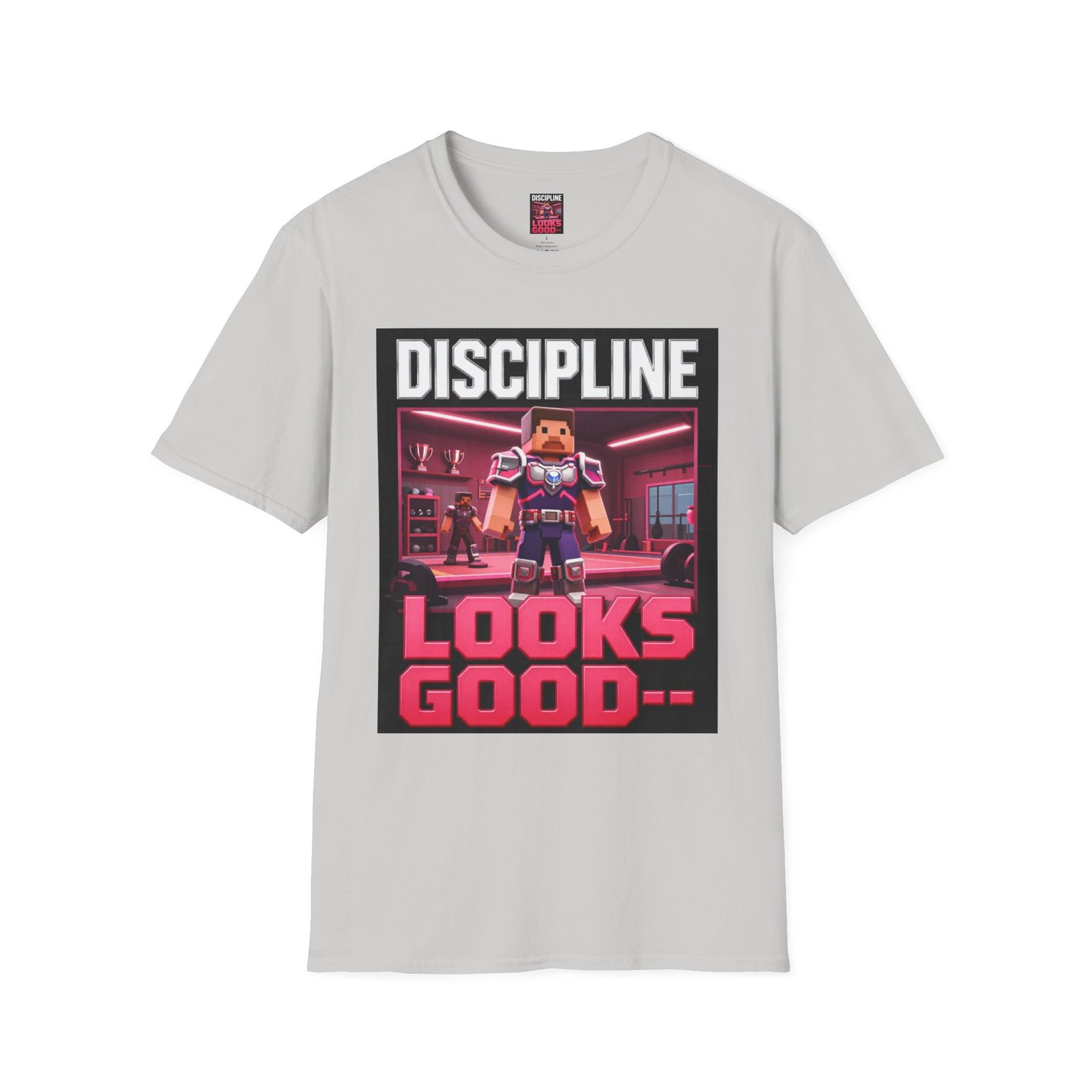 T‑Shirt — 'DISCIPLINE Looks Good' Gamer Pixel Armor Tee - Image 11