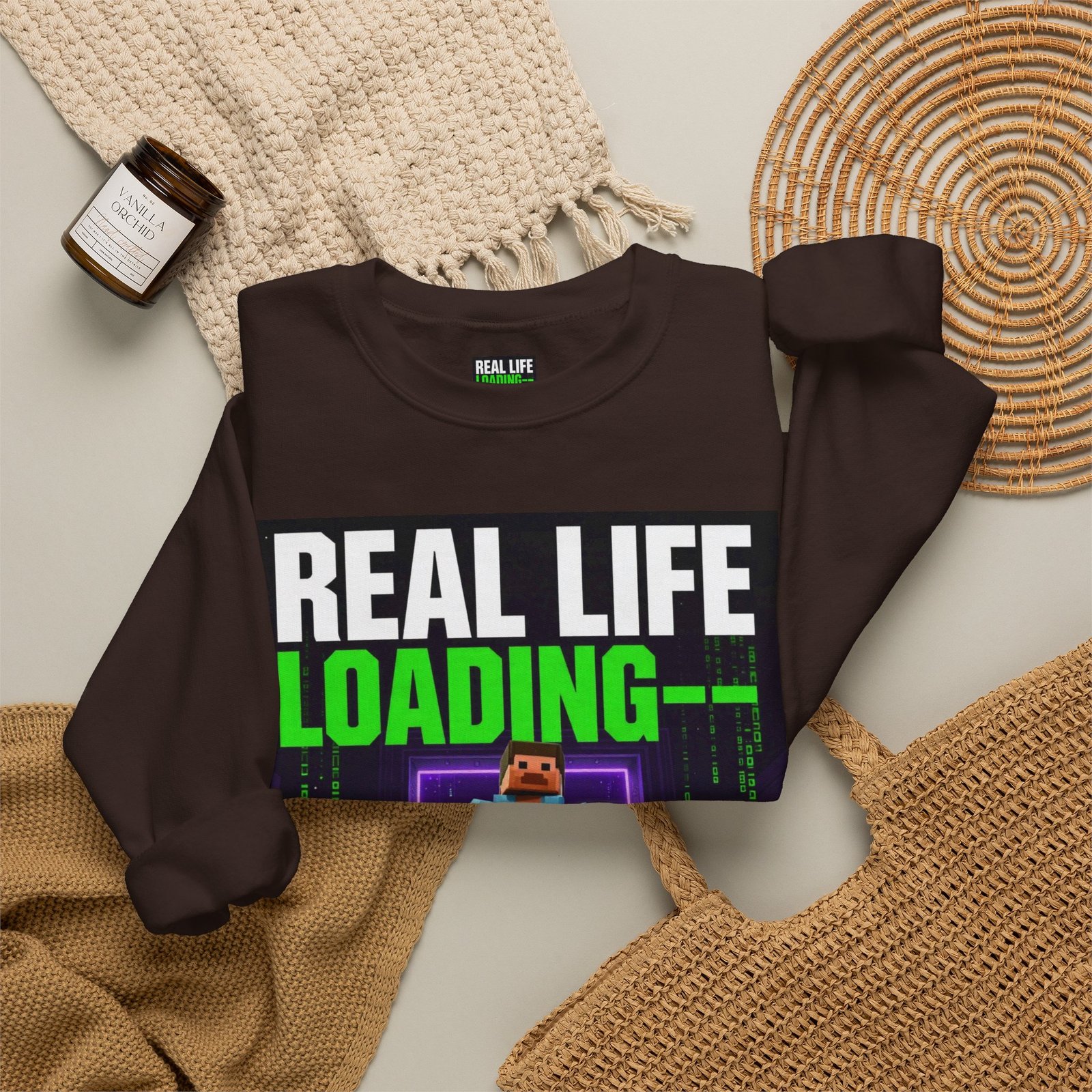 Crewneck Sweatshirt — "Real Life Loading 85%" Gamer Graphic Pullover - Image 28