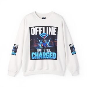 Crewneck Sweatshirt — “Offline But Still Charged” Gamer Graphic