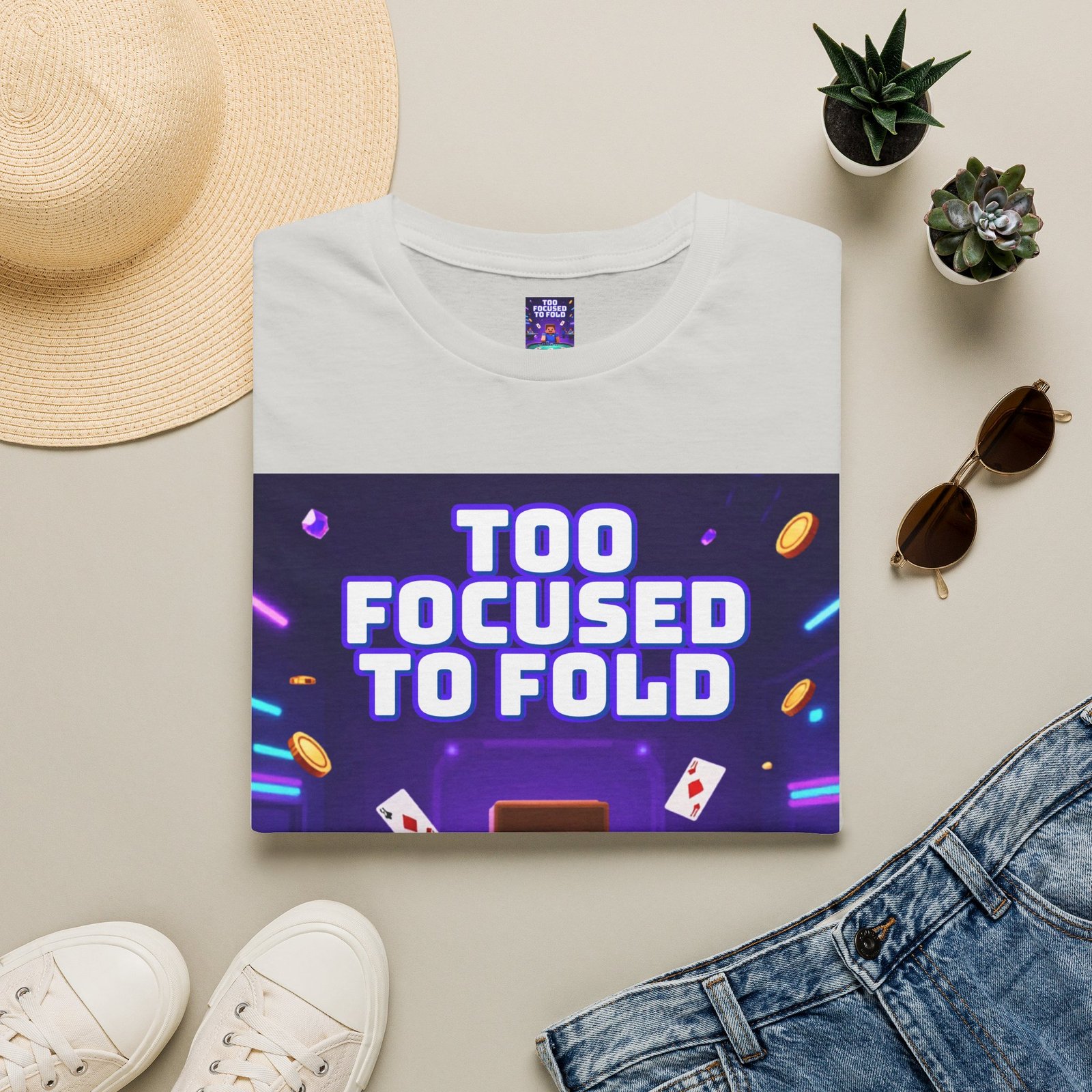 Poker T-Shirt — "Too Focused to Fold" Gaming Tee - Image 9
