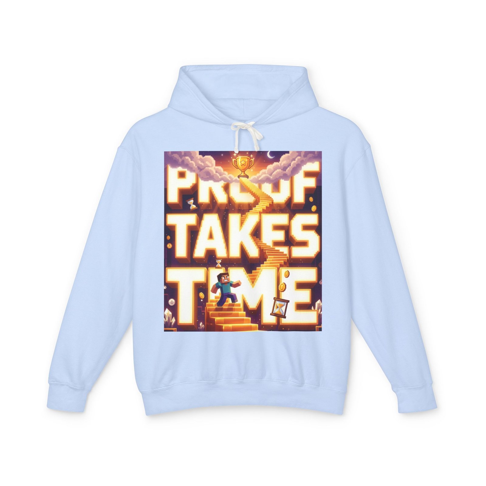 Hoodie — 'Proof Takes Time' Motivational Graphic Hooded Sweatshirt - Image 9
