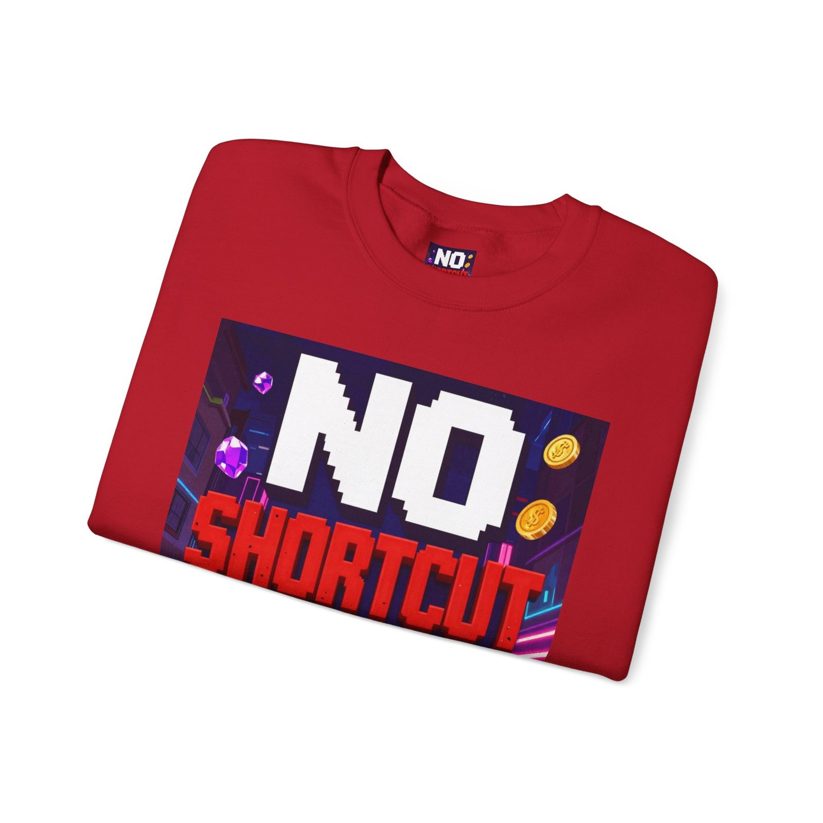 Crewneck Sweatshirt — "NO Shortcut Energy" Retro Gamer Graphic - Image 55