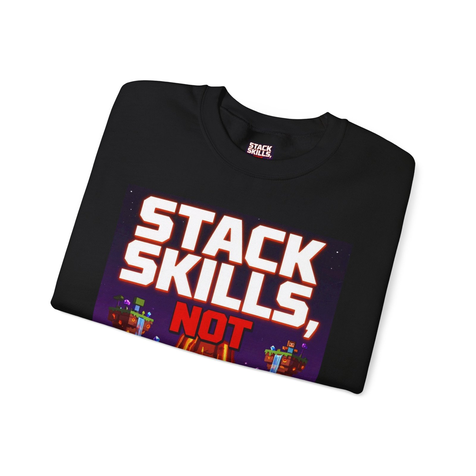 Crewneck Sweatshirt — "Stack Skills, Not Excuses" Motivational Gamer Graphic - Image 19