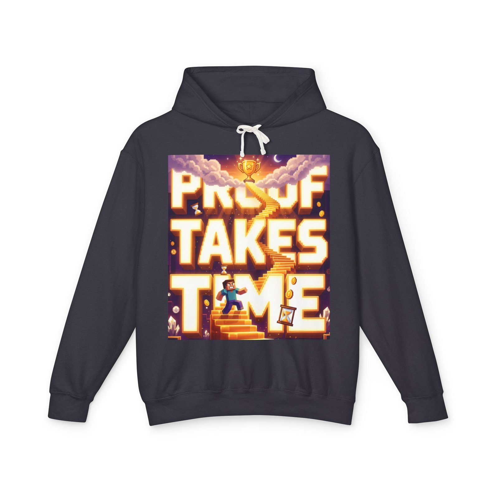 Hoodie — 'Proof Takes Time' Motivational Graphic Hooded Sweatshirt - Image 37