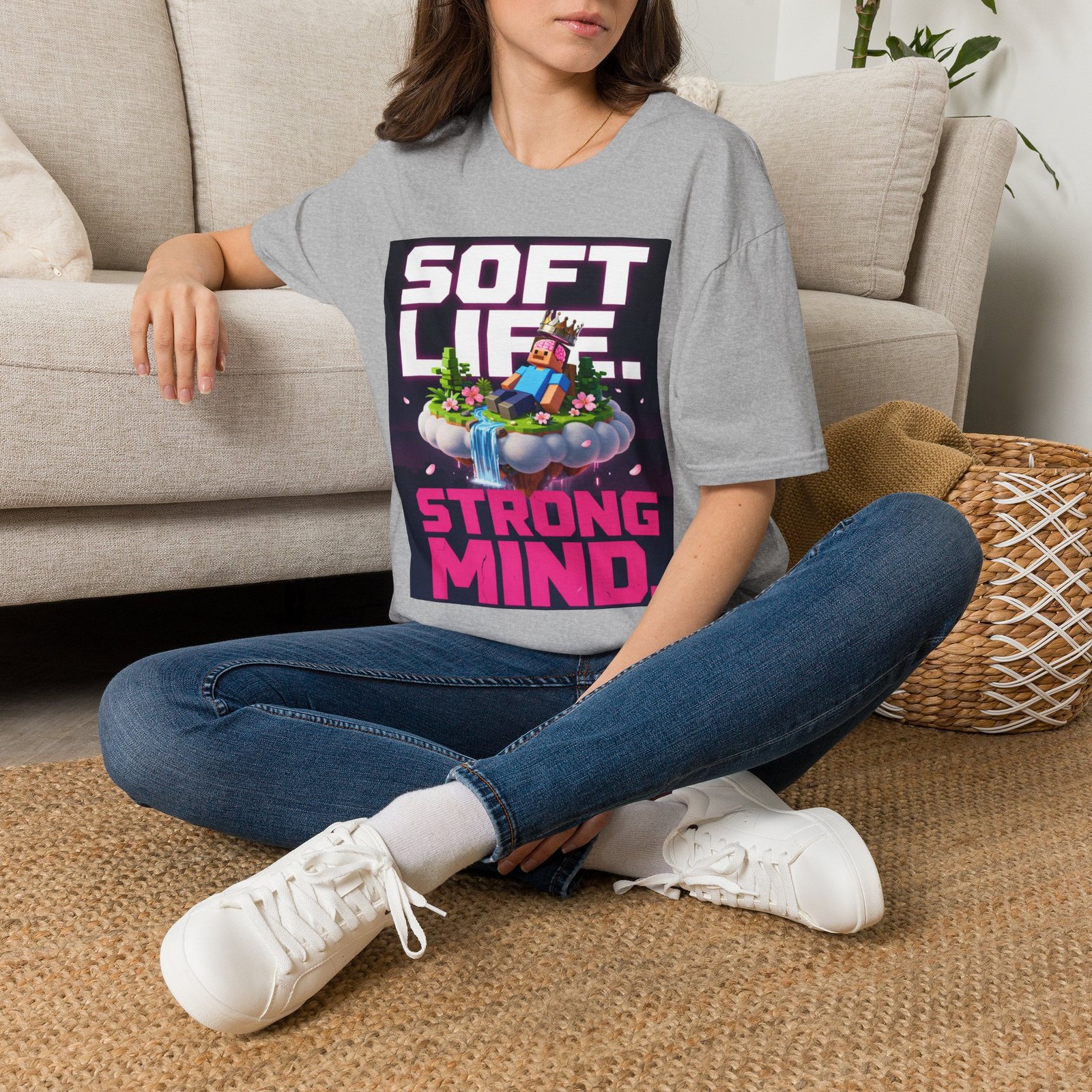 Soft Life Strong Mind T-Shirt — Relaxed Gamer Chill Vibe Tee - Image 14