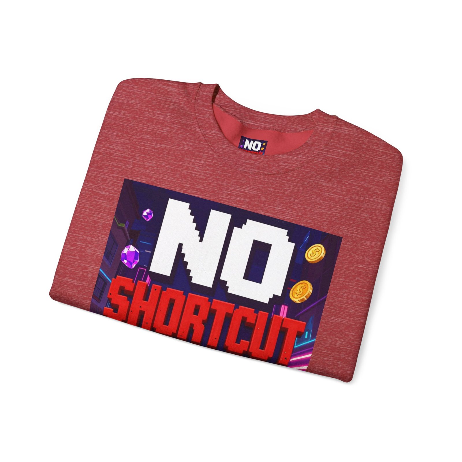 Crewneck Sweatshirt — "NO Shortcut Energy" Retro Gamer Graphic - Image 43