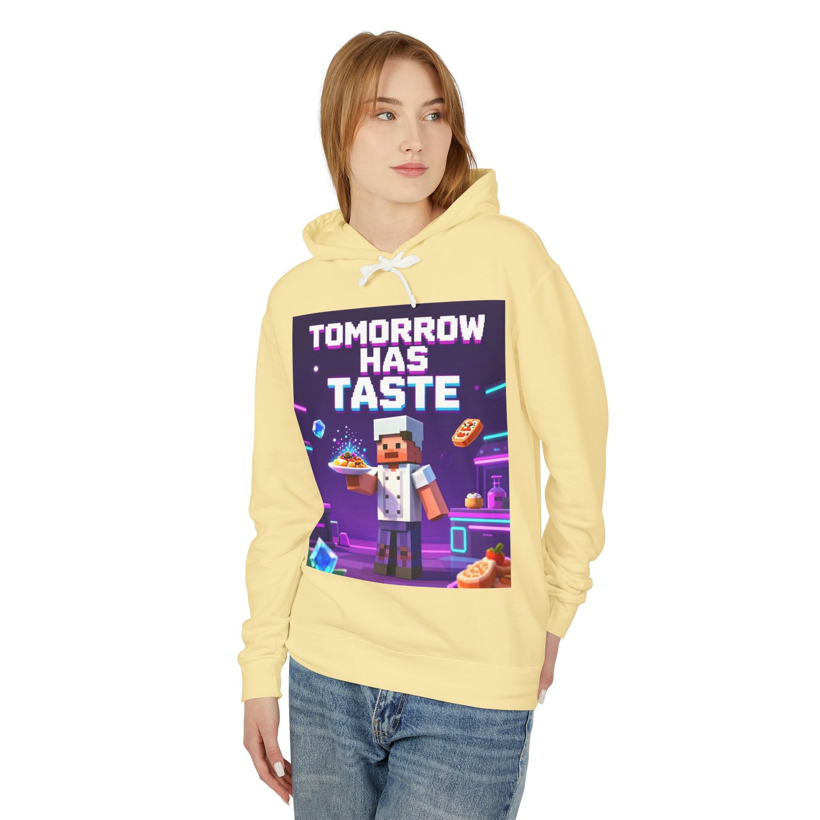 Tomorrow Has Taste Hoodie — Retro Pixel Chef Gaming Sweatshirt - Image 27